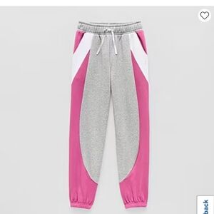 Kids Pink and Gray Jogger Pants